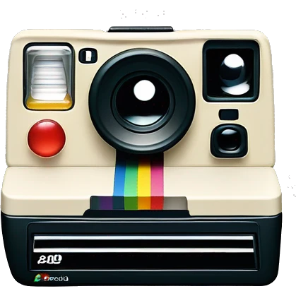 polaroid berwarna putih bertexture kasar aga keabu-abuan yang di tengahnya di kosongkan emoji