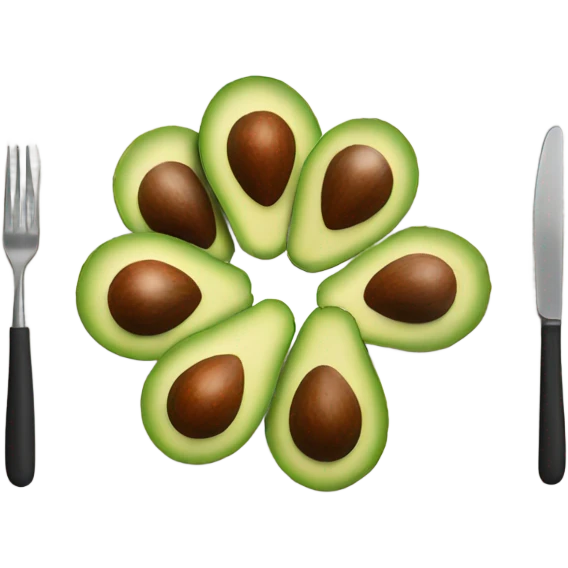 Sliced pieces of avocado emoji