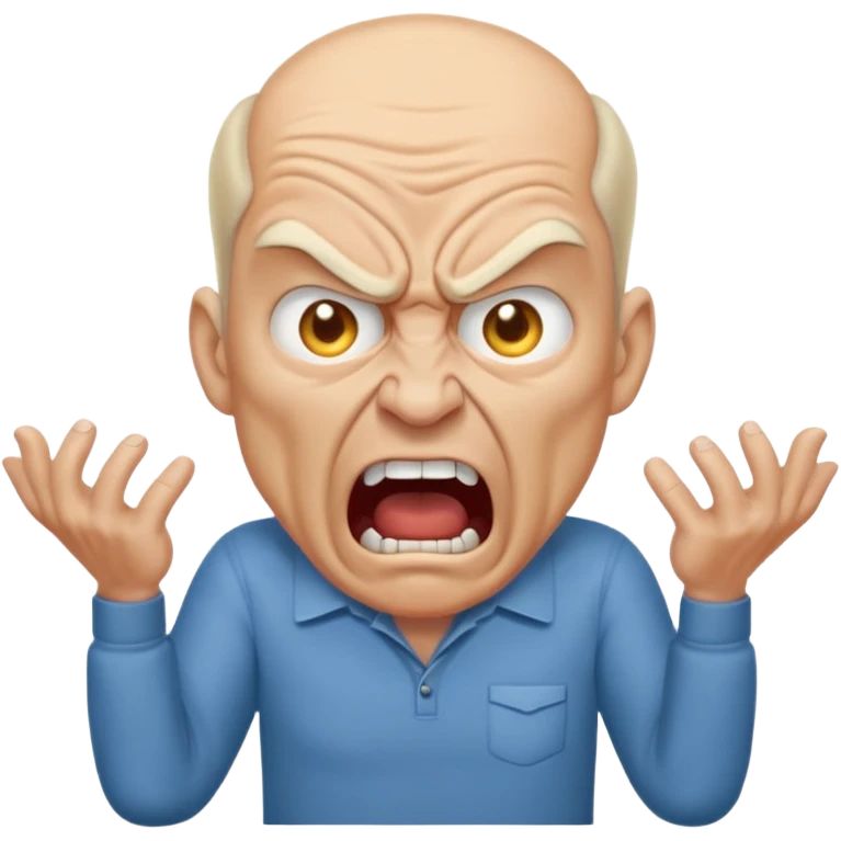 rude man screaming, full body emoji