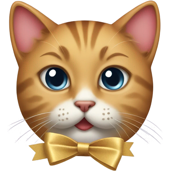 cat biting lip with a bow emoji