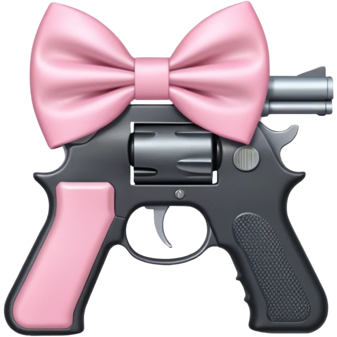 Gun with a light pink bow emoji