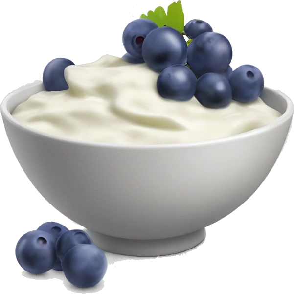 yoghurt bowl with grapes and blueberries emoji