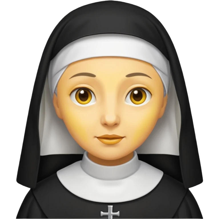Nun with yellow skin emoji