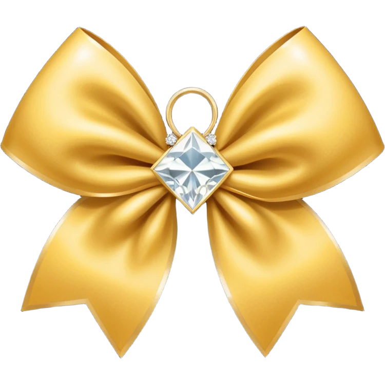 A diamonted cheer bow in gold just diamonte in middle tiny ones emoji