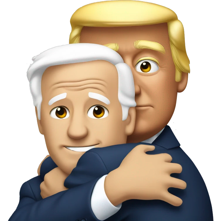 Trump hugging biden emoji