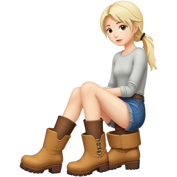 girl with big boots without clothes emoji