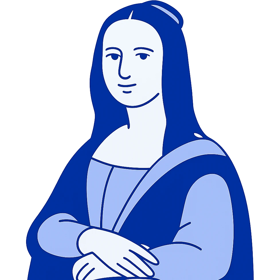 Mona Lisa with a modern twist emoji