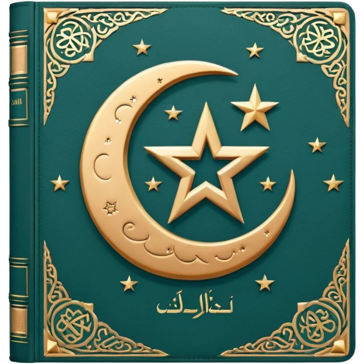 Closed Quran with the Islamic Symbol on it (moon and star) emoji