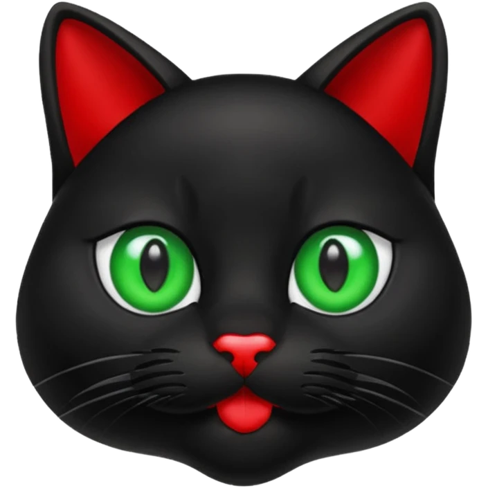 Black cat with a red glove in his mouth emoji