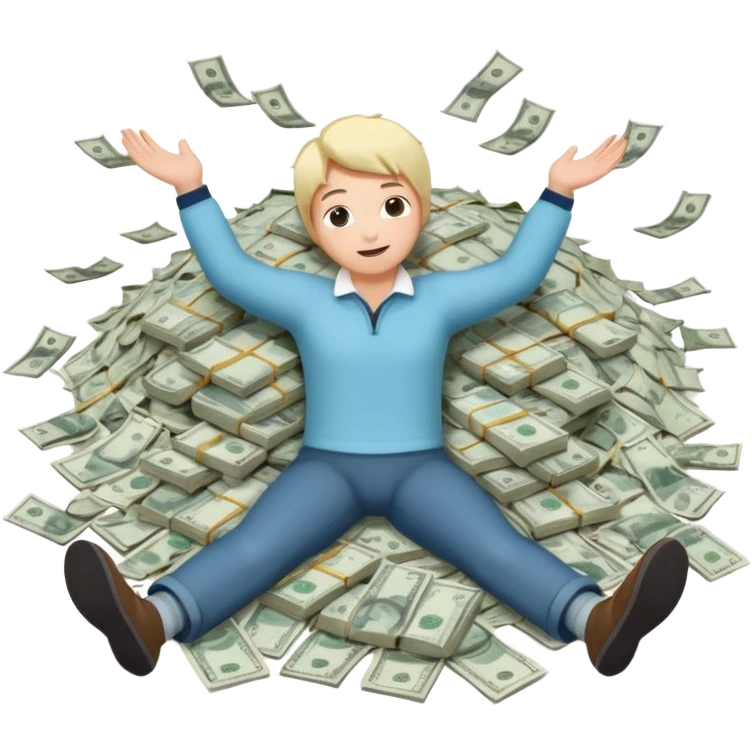 making a snow angel in money emoji