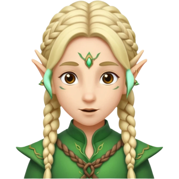 elves with braided hair emoji