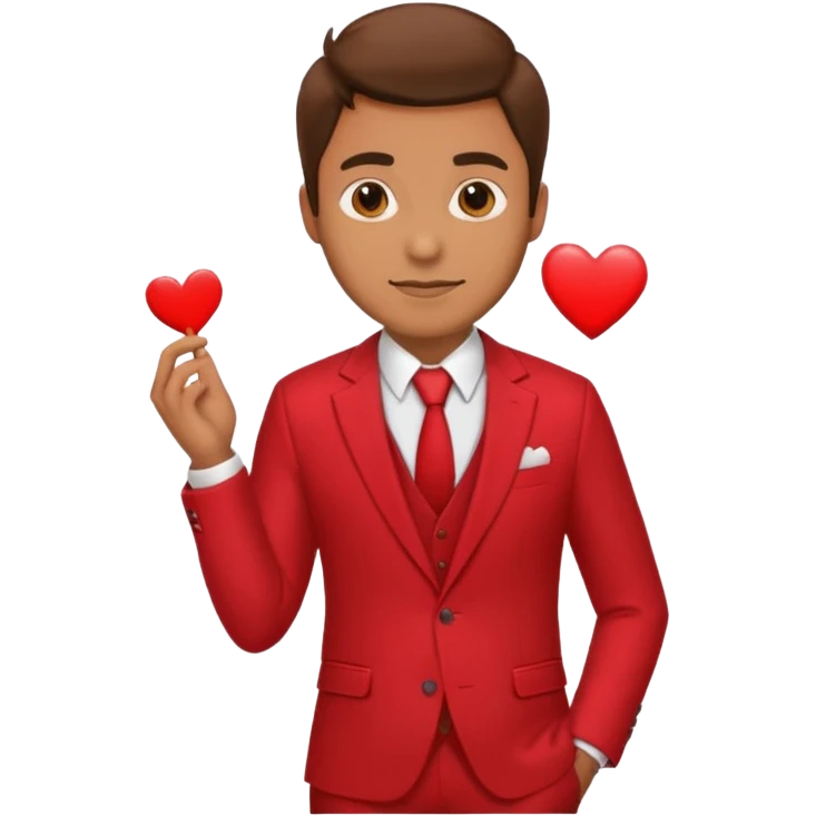 male suit red Valentine emoji