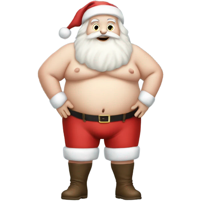 Fat white Santa with short shorts emoji