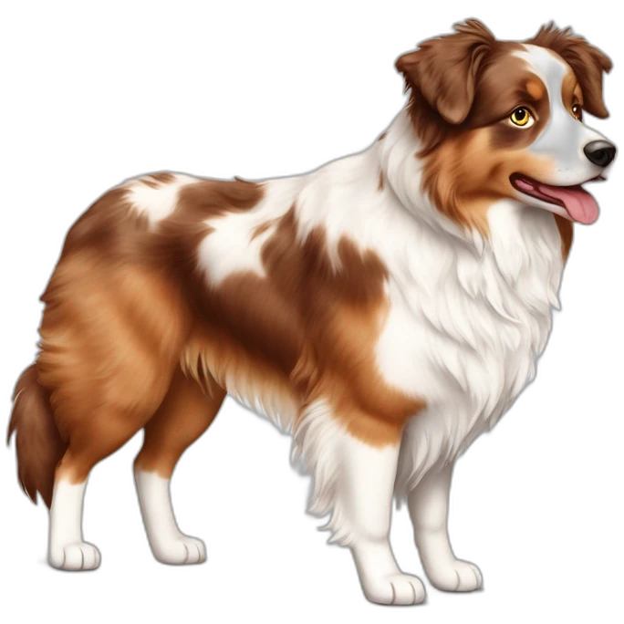 Australian Shepherd Red merle with fire and White  emoji
