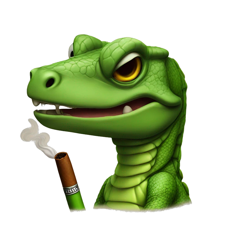Reptile smoking cigar emoji