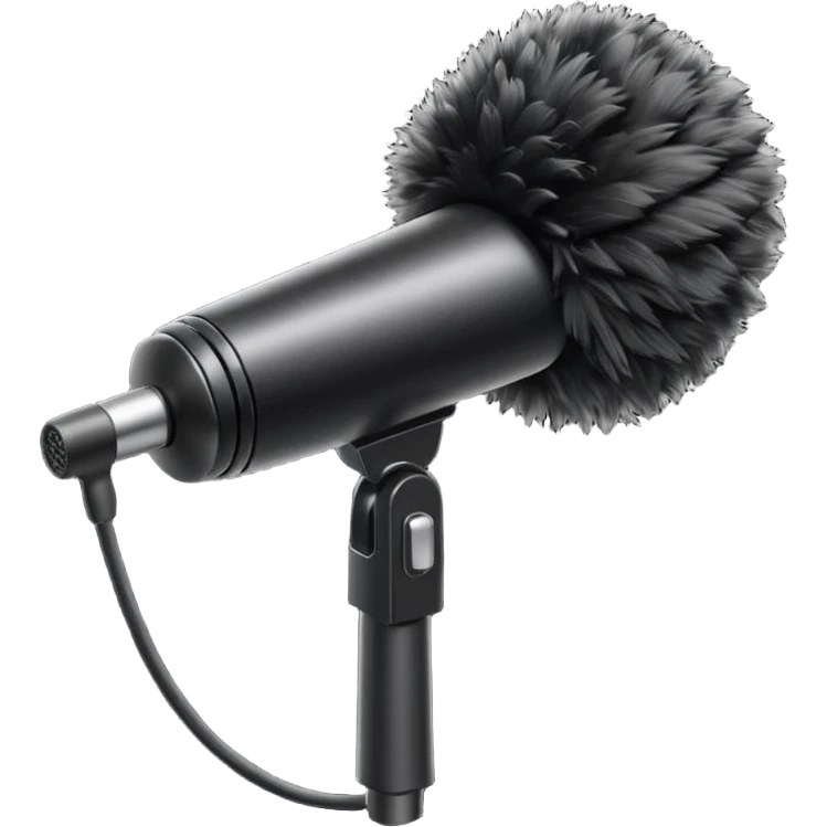 boom fluffy microphone with stick emoji