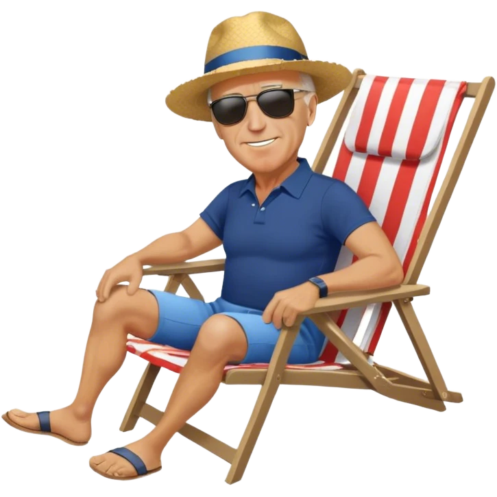 joe Biden laying in chair  on beach emoji