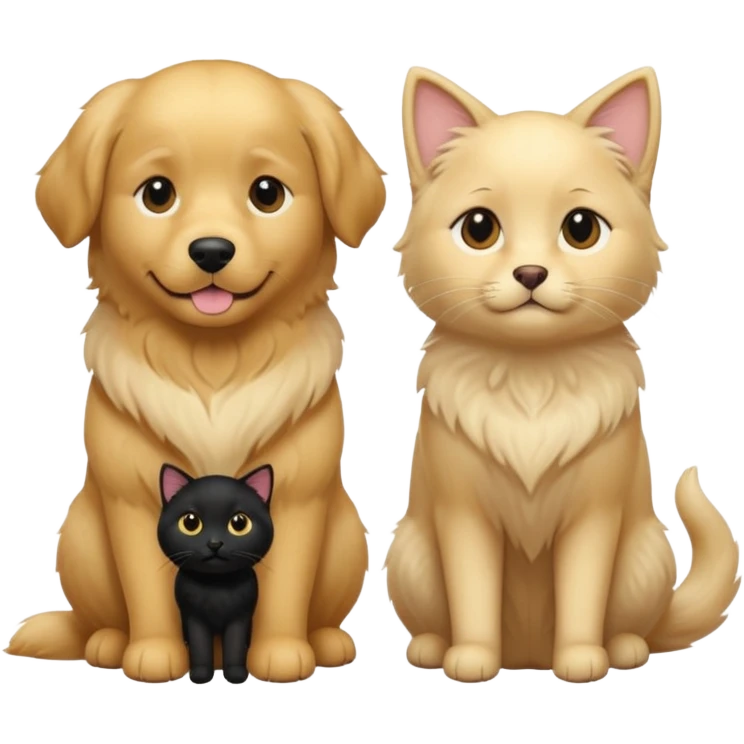 golden retriever and black cat emoji