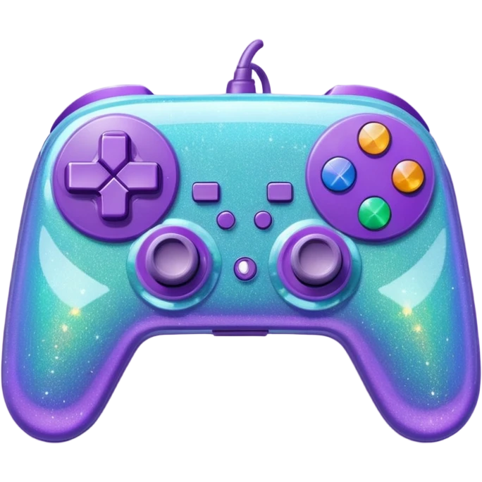 glitter purple and cian control game emoji