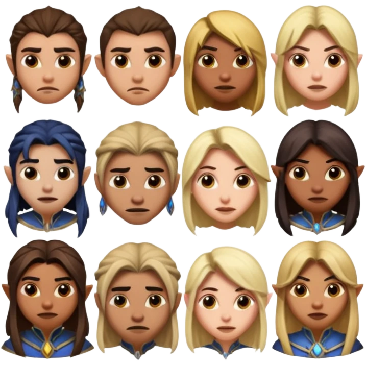 Characters from world of warcraft in different emotion emoji