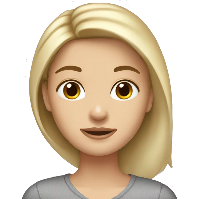 Brunette woman with blonde pieces ￼  emoji