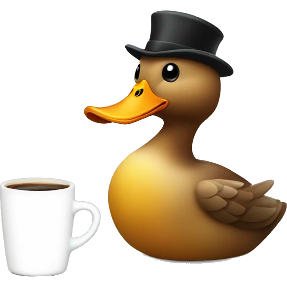 a duck drinking a coffee  emoji