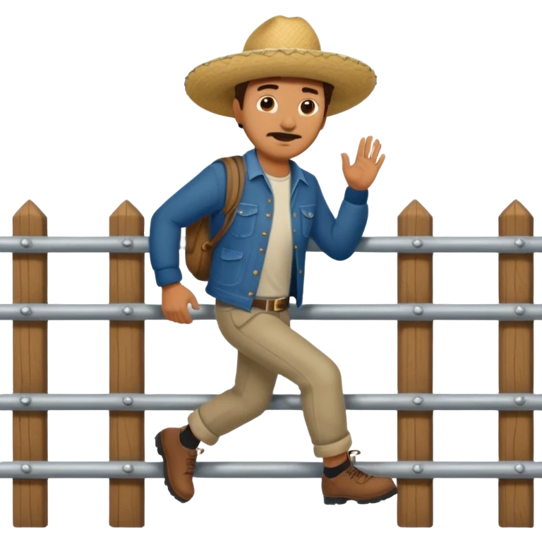 Mexican guy hopping border  emoji