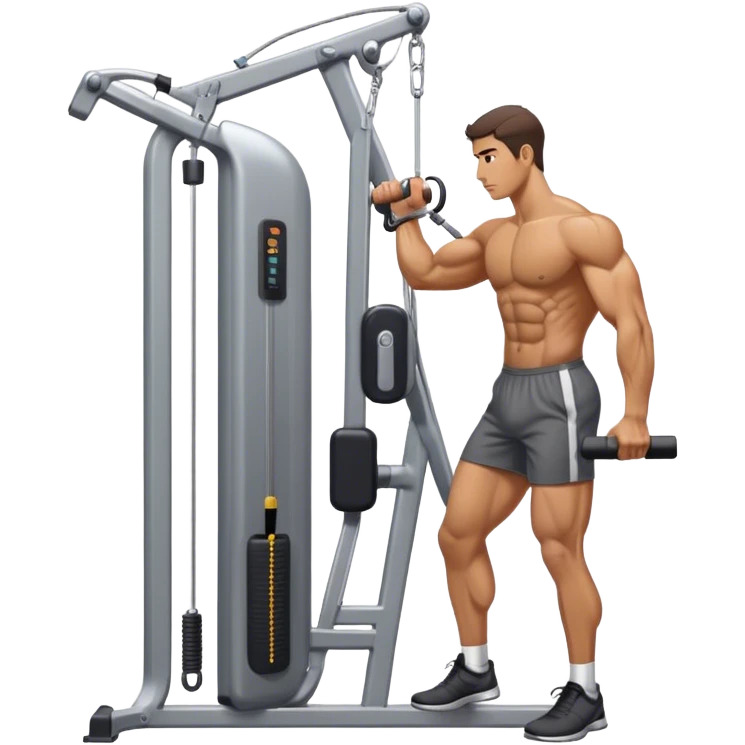 side-view man cable-machine tricep-pushdown emoji