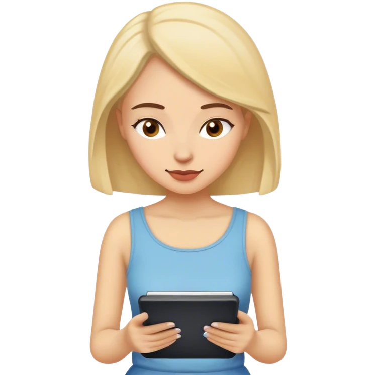 a female reader reading a book on kindle emoji