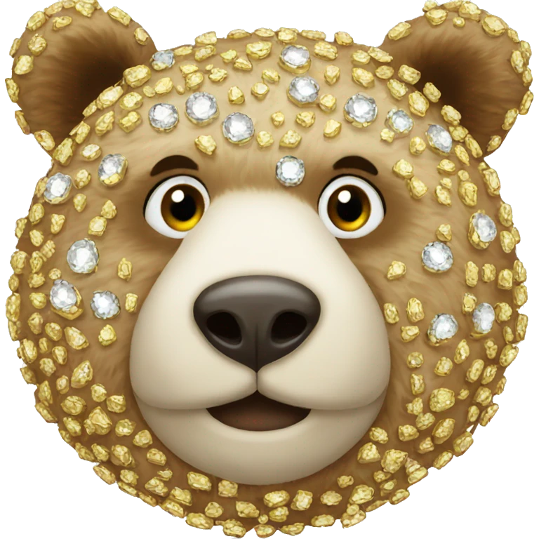 Good bear head covered in diamonds  emoji