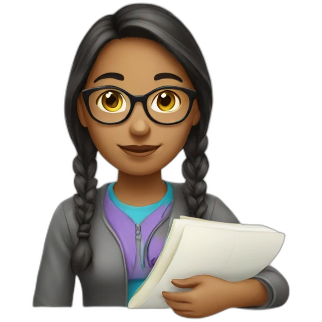 Girl nerd who is studying  emoji