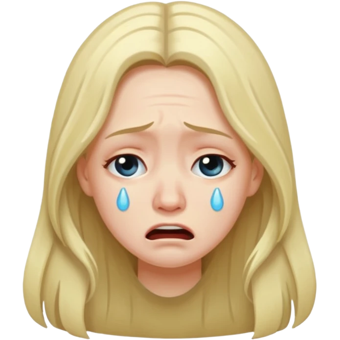 Women with long hair crying emoji