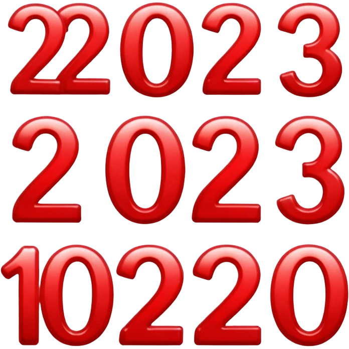 red numbers "2023" emoji