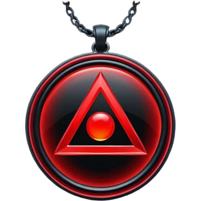iOS sticker, dark fantasy amulet, black base, red symbol, minimal emoji