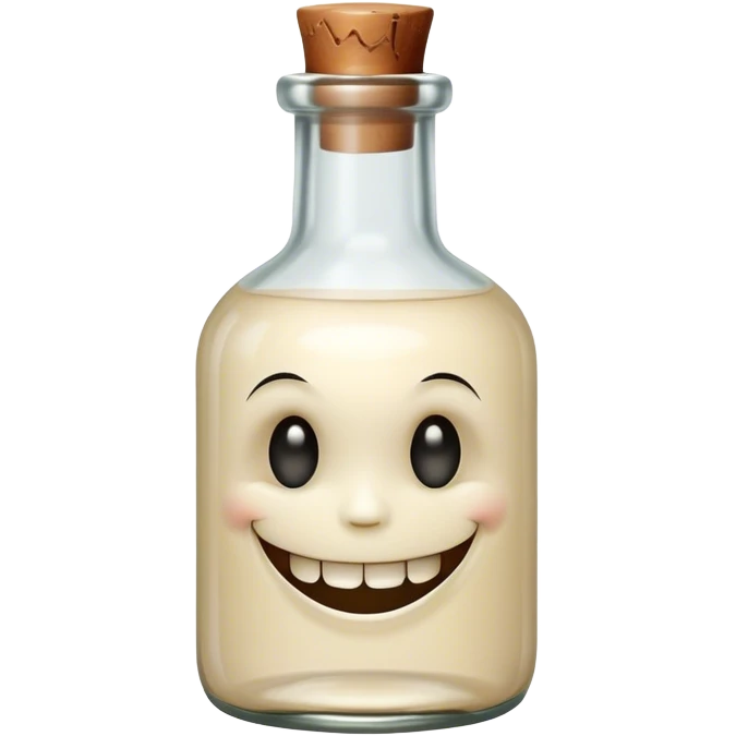 Little bottle with a creepy smile emoji