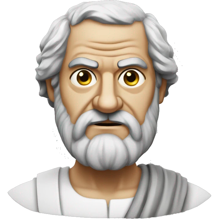 aristotle, greek philosopher, serious emoji