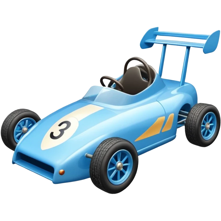 Light sparkling blue Antiqued looking shopping cart race car with custom aero body and rear wing  emoji