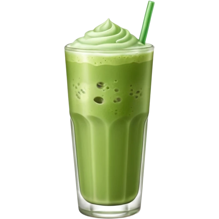 Iced Matcha latte in a long glass emoji