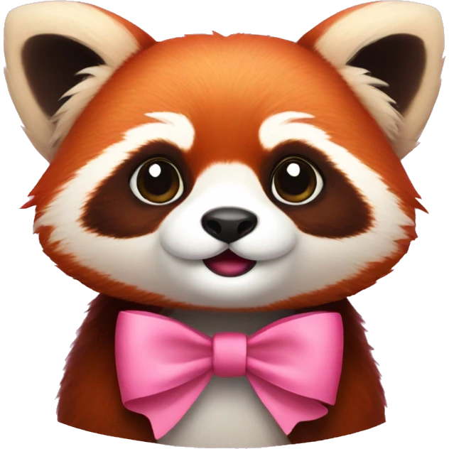 red panda with pink bow emoji