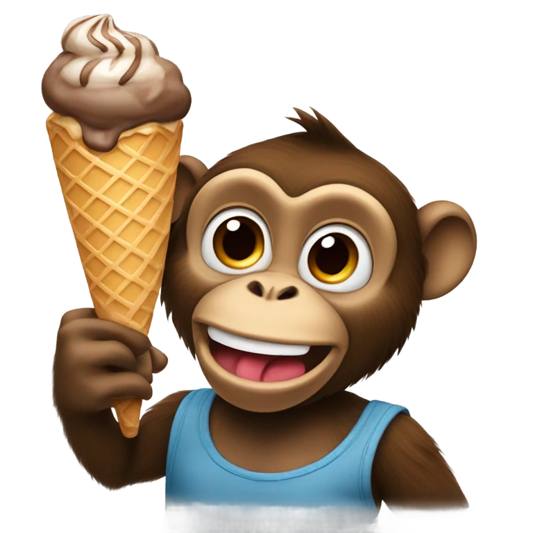 monkey eating ice cream  emoji