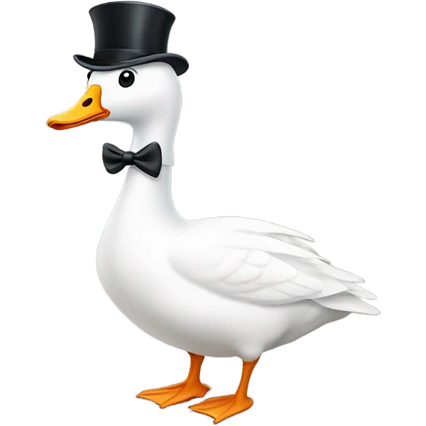 White goose body with monocle  emoji