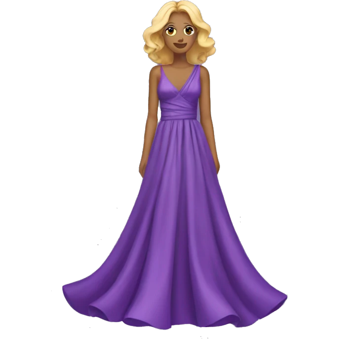 Long purple gown dress emoji