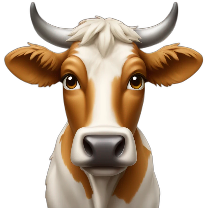 Une vache avec une bière emoji