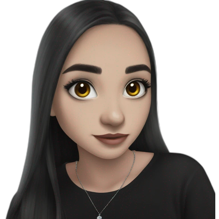 smiling girl with black hair emoji
