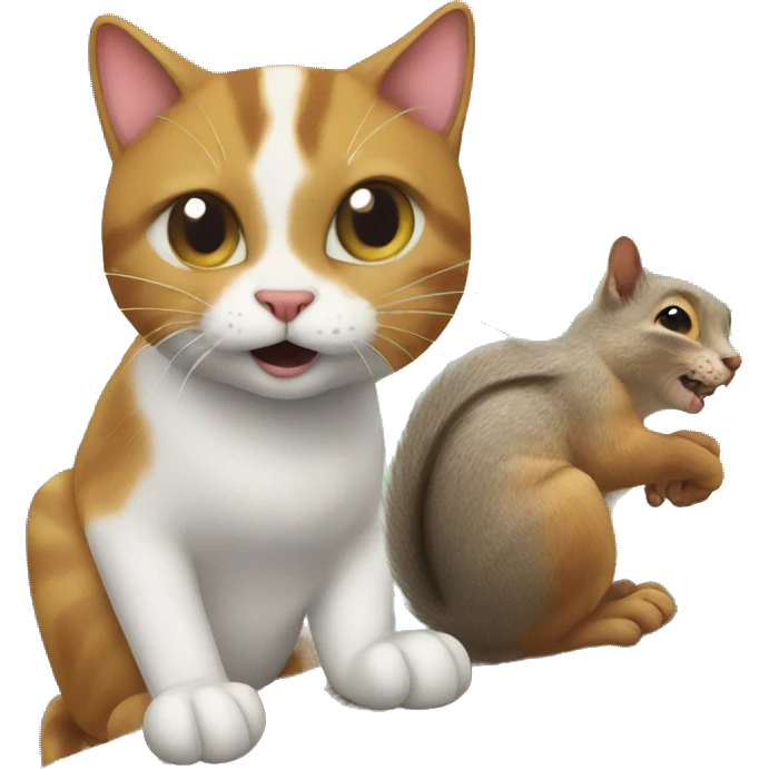 cat struggling with squirrel emoji