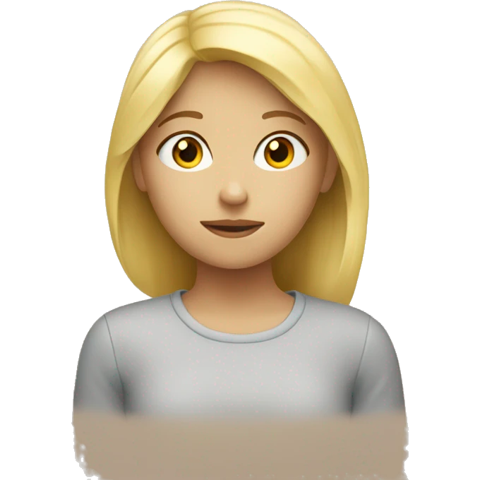 Blond Girl with Thoughts emoji
