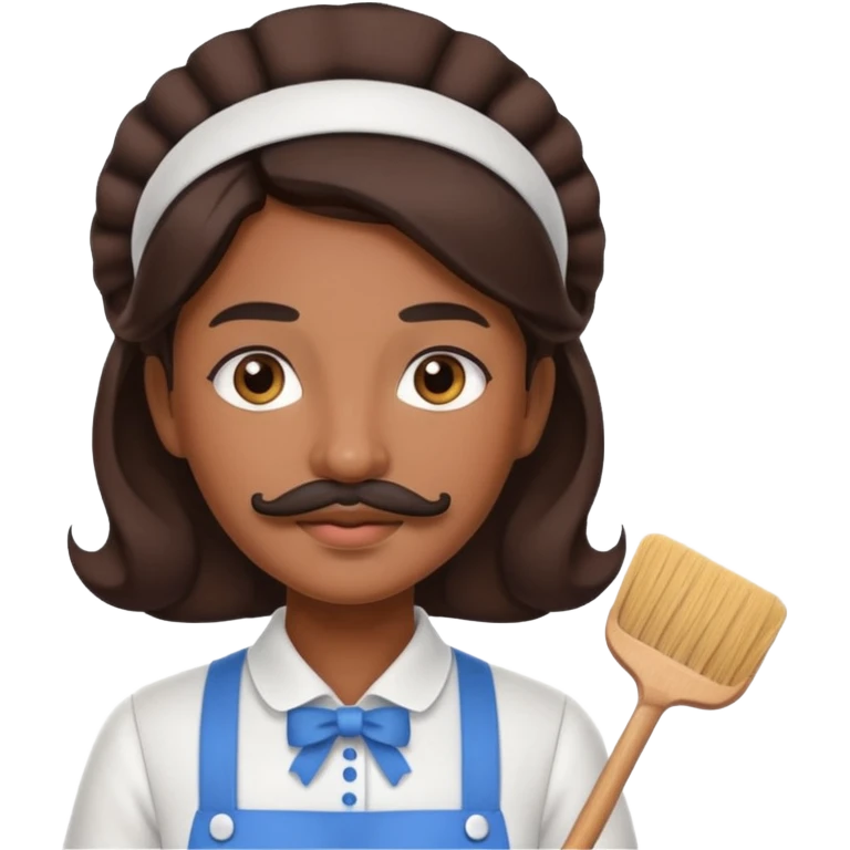 a housekeeper with mustach emoji