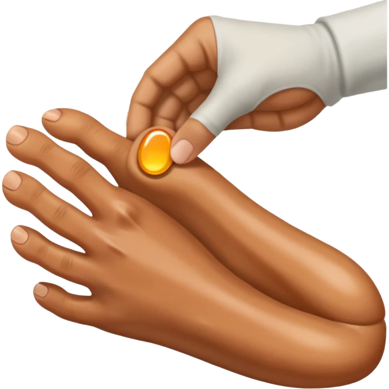 a foot is grabbed by a hand emoji