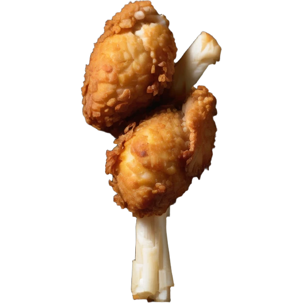 crispy fried chicken drumstick, golden-brown, light texture detail, isolated on white emoji