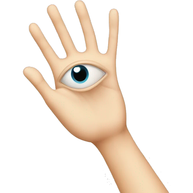 Hand with eye emoji